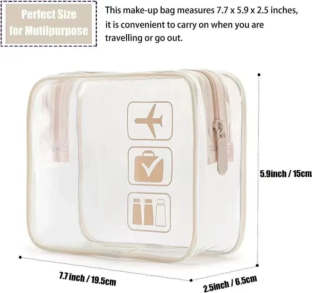 Trousse de Toilette Transparente en PVC – Pochette de Voyage