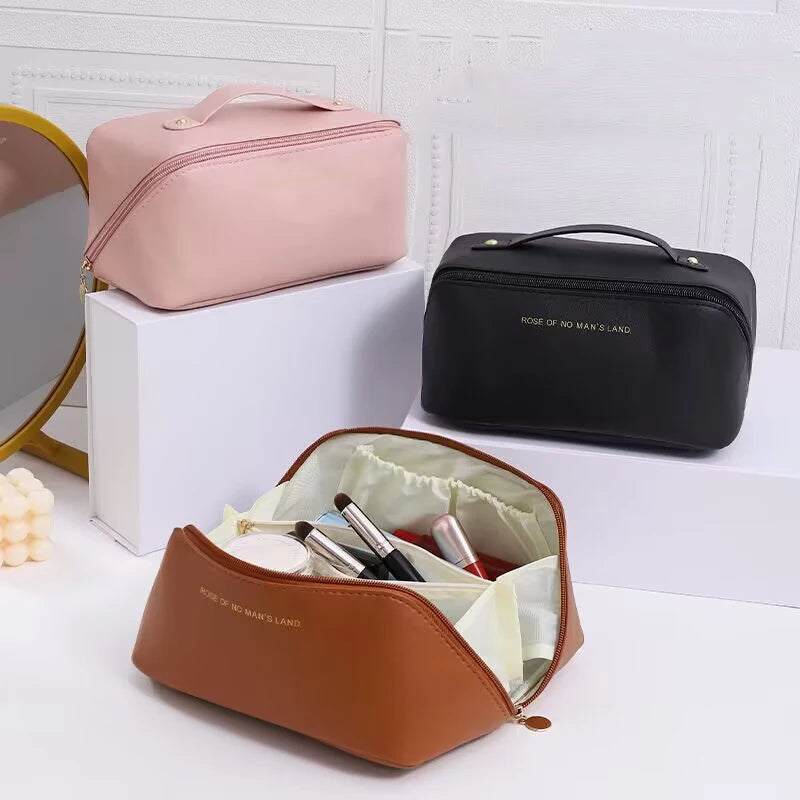 PU Fashion Trousse de Toilette Femme – Grande Capacité, Organisateur Cosmétique de Voyage