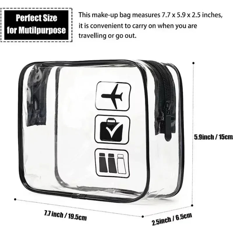 Trousse de Toilette Transparente en PVC – Pochette de Voyage