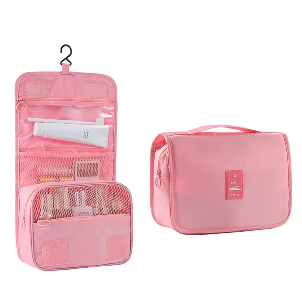 Trousse de toilette de voyage étanche avec crochet pour maquillage