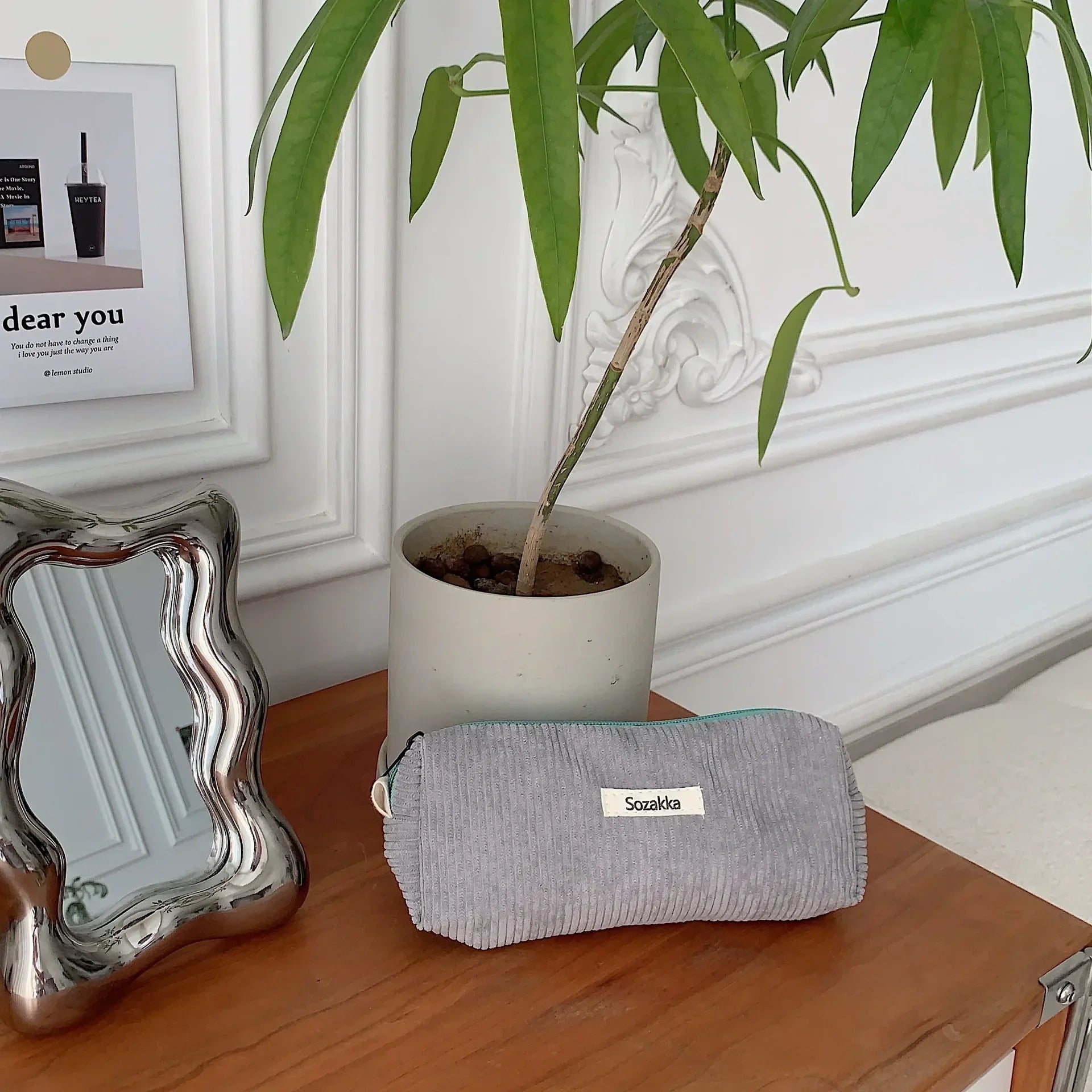 Trousse de Toilette Zip Voyage – Organisateur, Velours côtelé, Petite Pochette Maquillage