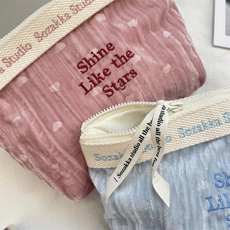 Trousse de Toilette Velours Fin – Grand Organisateur Cosmétique, Voyage pour Femme