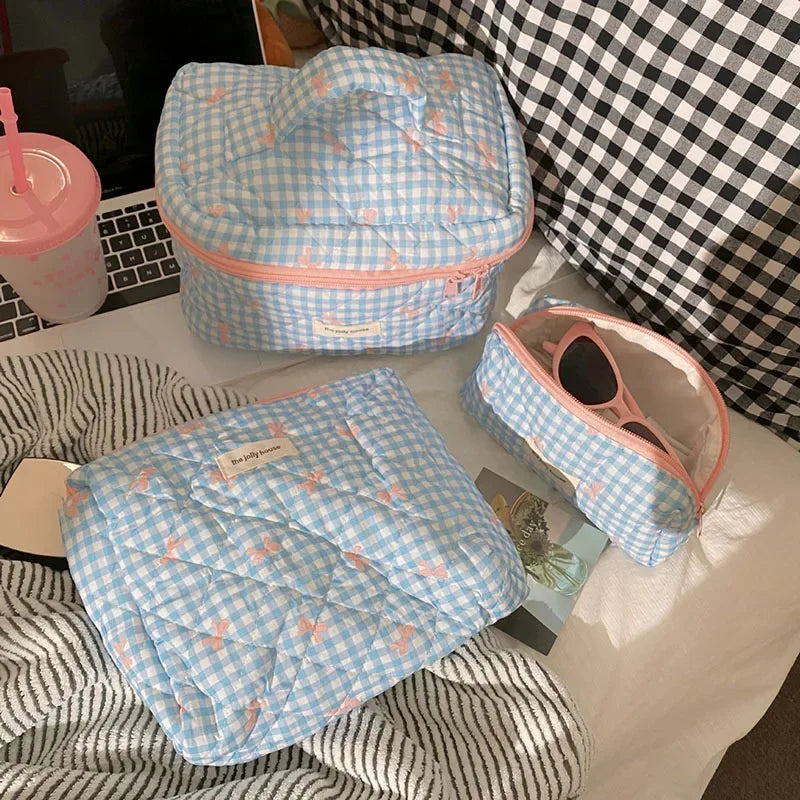 Trousse de Toilette Zip Femme – Ourson Dessin Animé, Grande Capacité, Matelassée