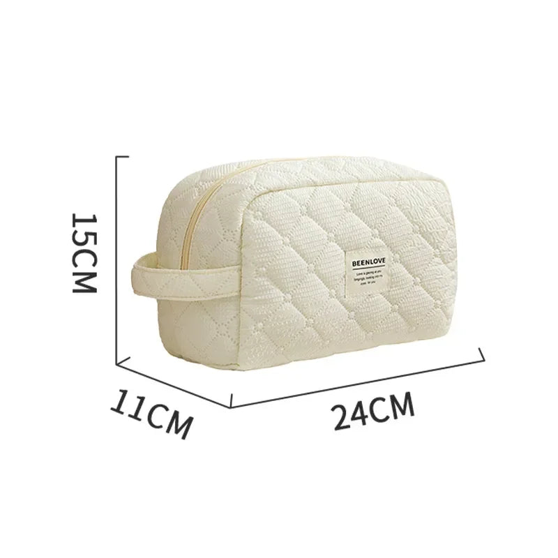 Trousse de Toilette Florale Matelassée en Coton