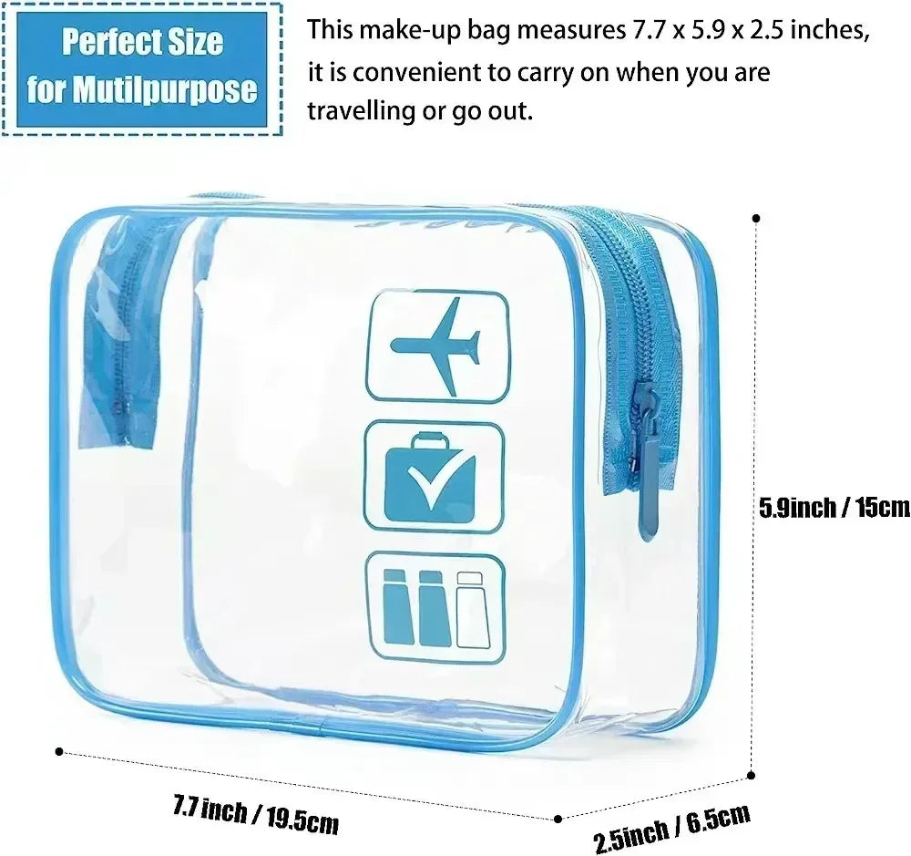 Trousse de Toilette Transparente en PVC – Pochette de Voyage