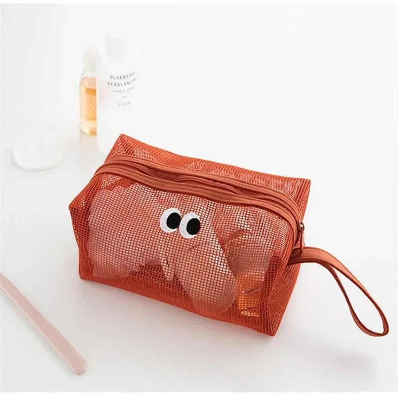 Trousse de Toilette en Filet Coloré – Grande Capacité