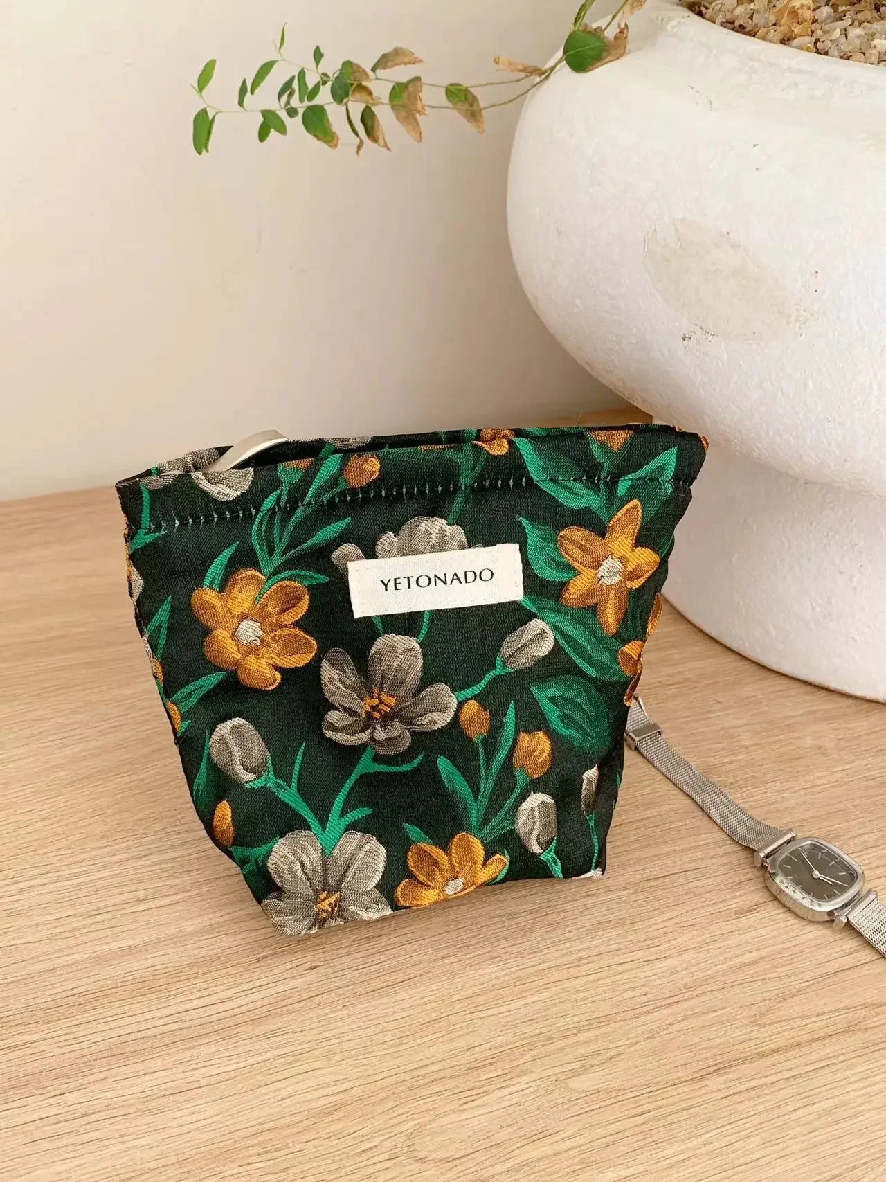 Trousse de Toilette Floral Rétro – Grande Capacité