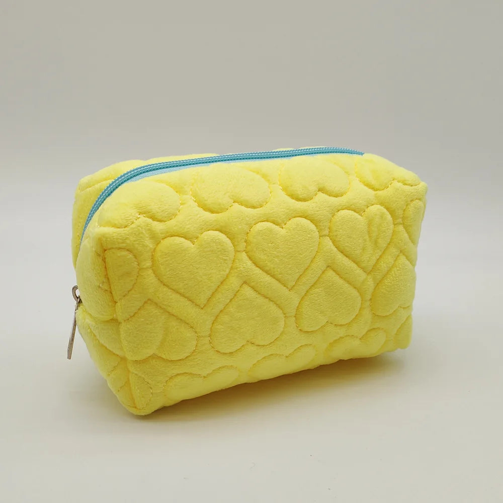 Trousse de Toilette Voyage Femme – Sac Maquillage Peluche Douce, Zippé
