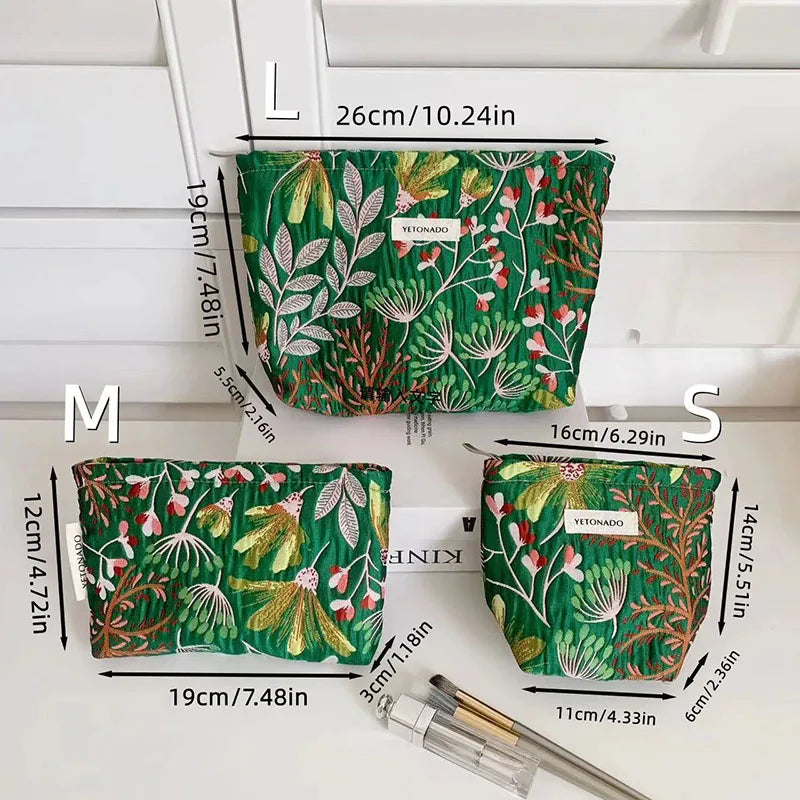 Trousse de Toilette Floral Rétro – Grande Capacité