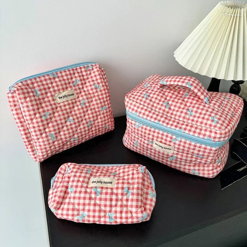 Trousse de Toilette Zip Femme – Ourson Dessin Animé, Grande Capacité, Matelassée