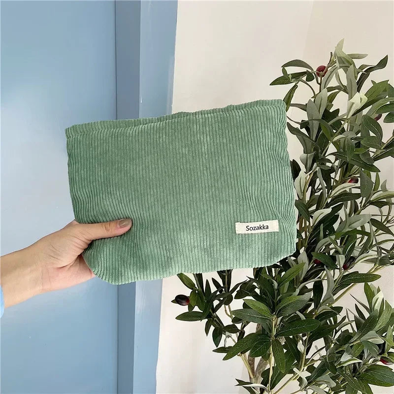 Trousse de Toilette Velours Côtelé – Grand Sac Cosmétique Voyage
