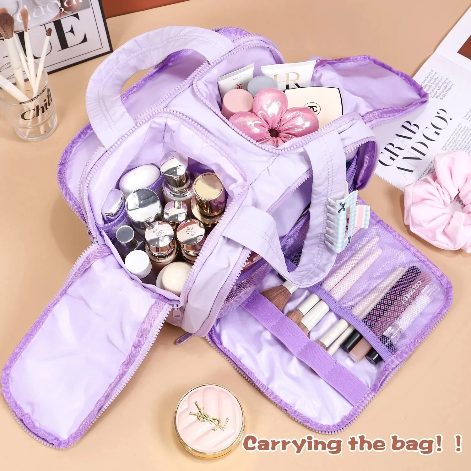 Trousse de toilette légère et portable – Grande capacité, voyage