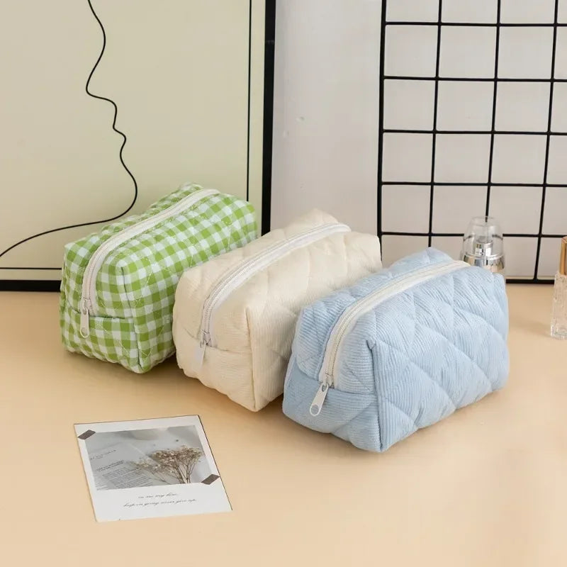 Trousse de Toilette Plaid Voyage – Pochette Maquillage Zippée