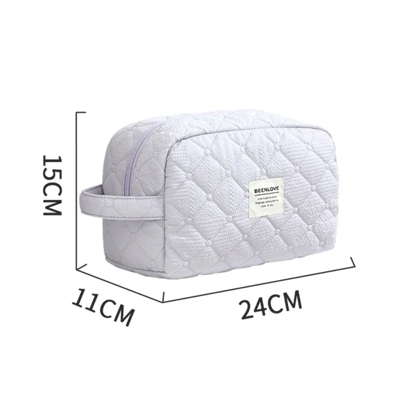 Trousse de Toilette Florale Matelassée en Coton