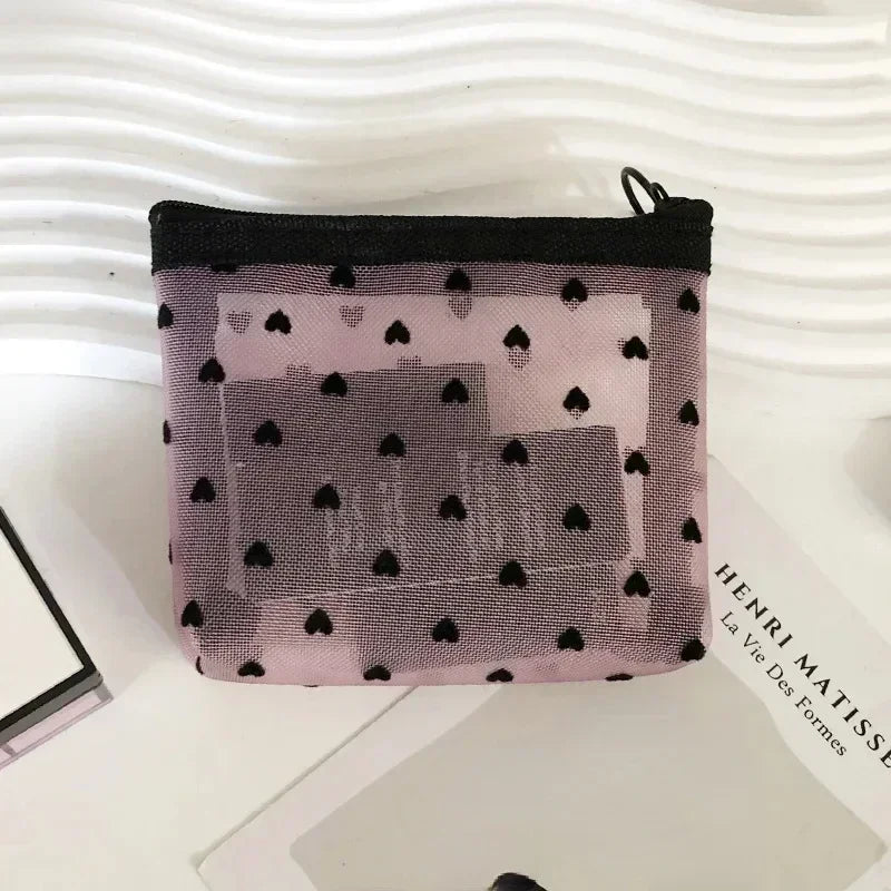 Trousse de Toilette Nylon Maille Cœur – Maquillage