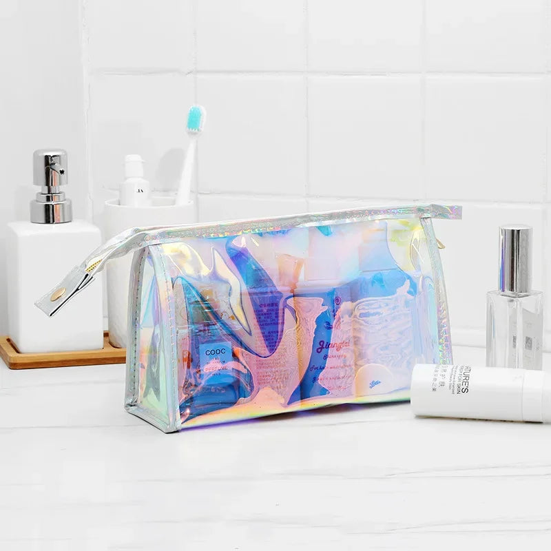 Trousse de Toilette Transparente pour Femme - Grande Capacité Étanche