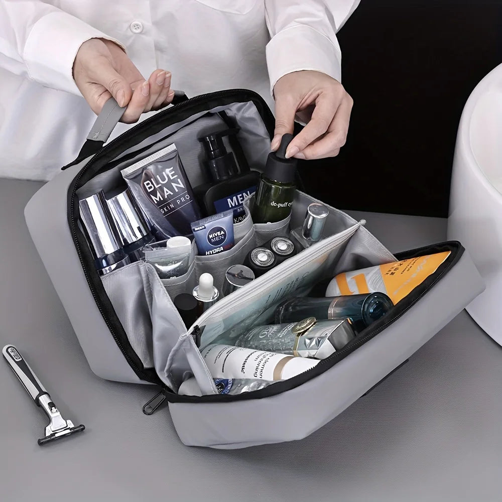 Trousse de Toilette Étanche et Légère – Organisateur Cosmétique Portable, Fermeture Éclair, Lavable, Noir