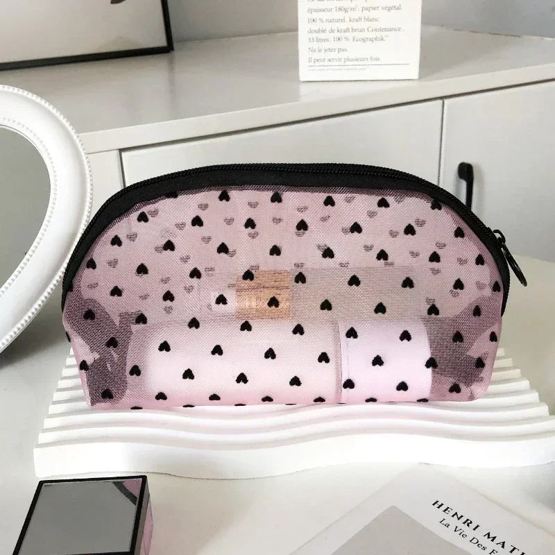 Trousse de Toilette Nylon Maille Cœur – Maquillage