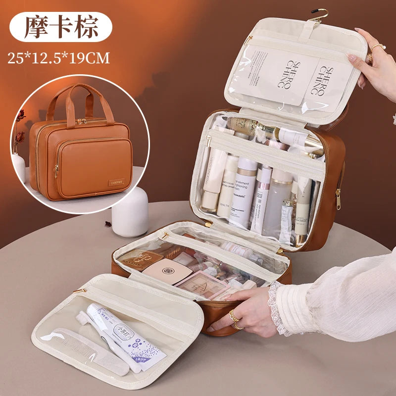 Trousse de toilette PU cuir – Grande capacité