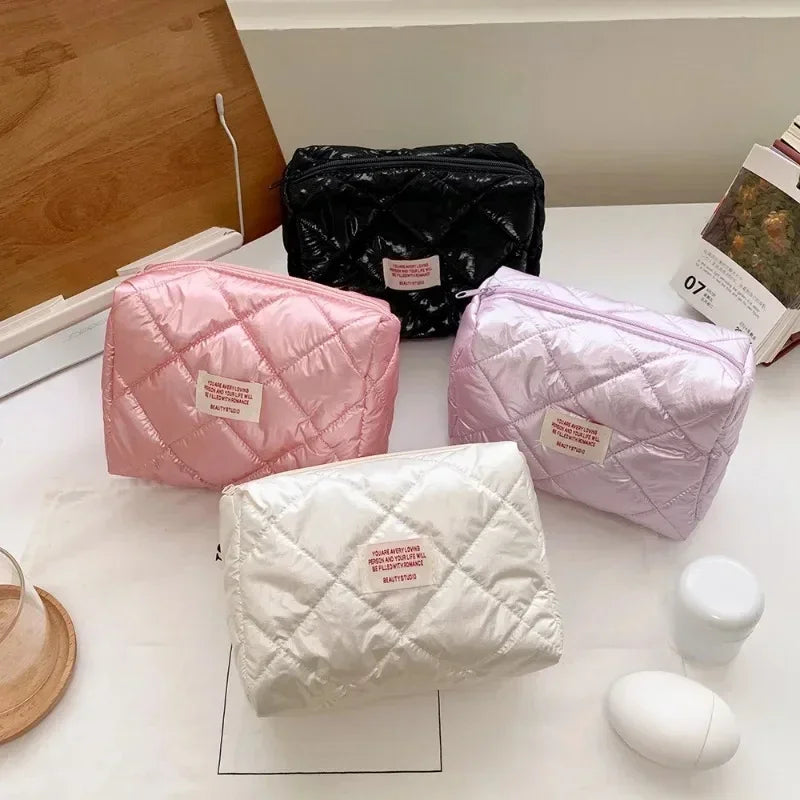 Trousse de Toilette Grande Capacité – Kit Maquillage Portable Voyage Losange Chic