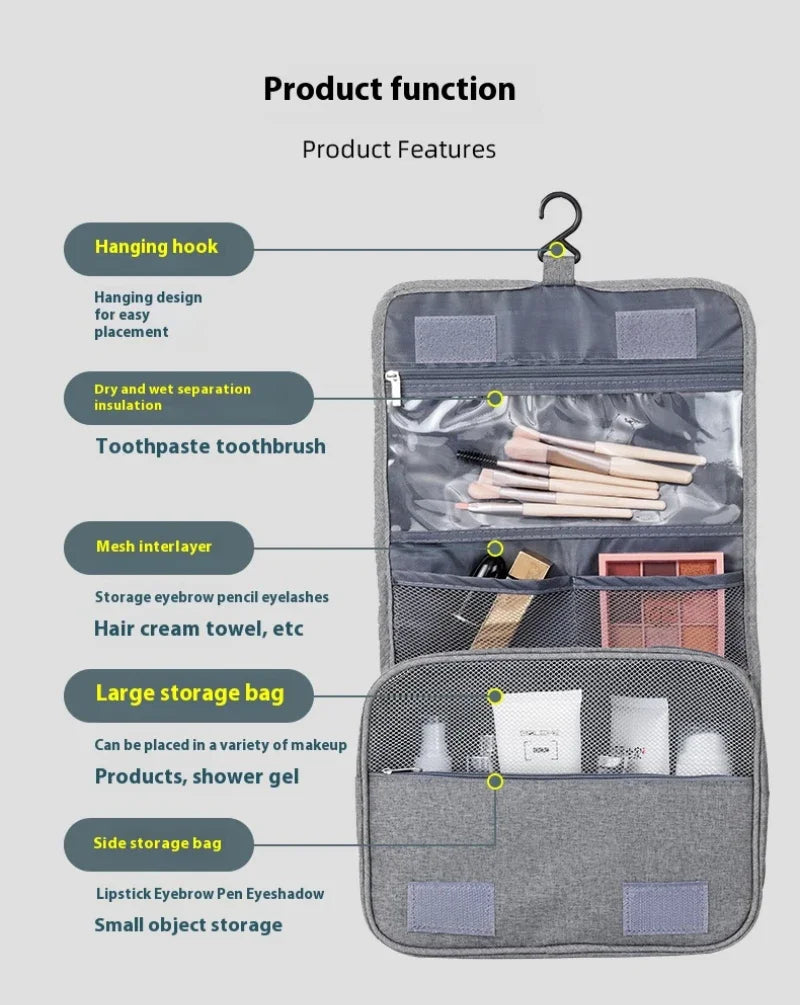 Trousse de Toilette Pliable et Suspendue – Voyage