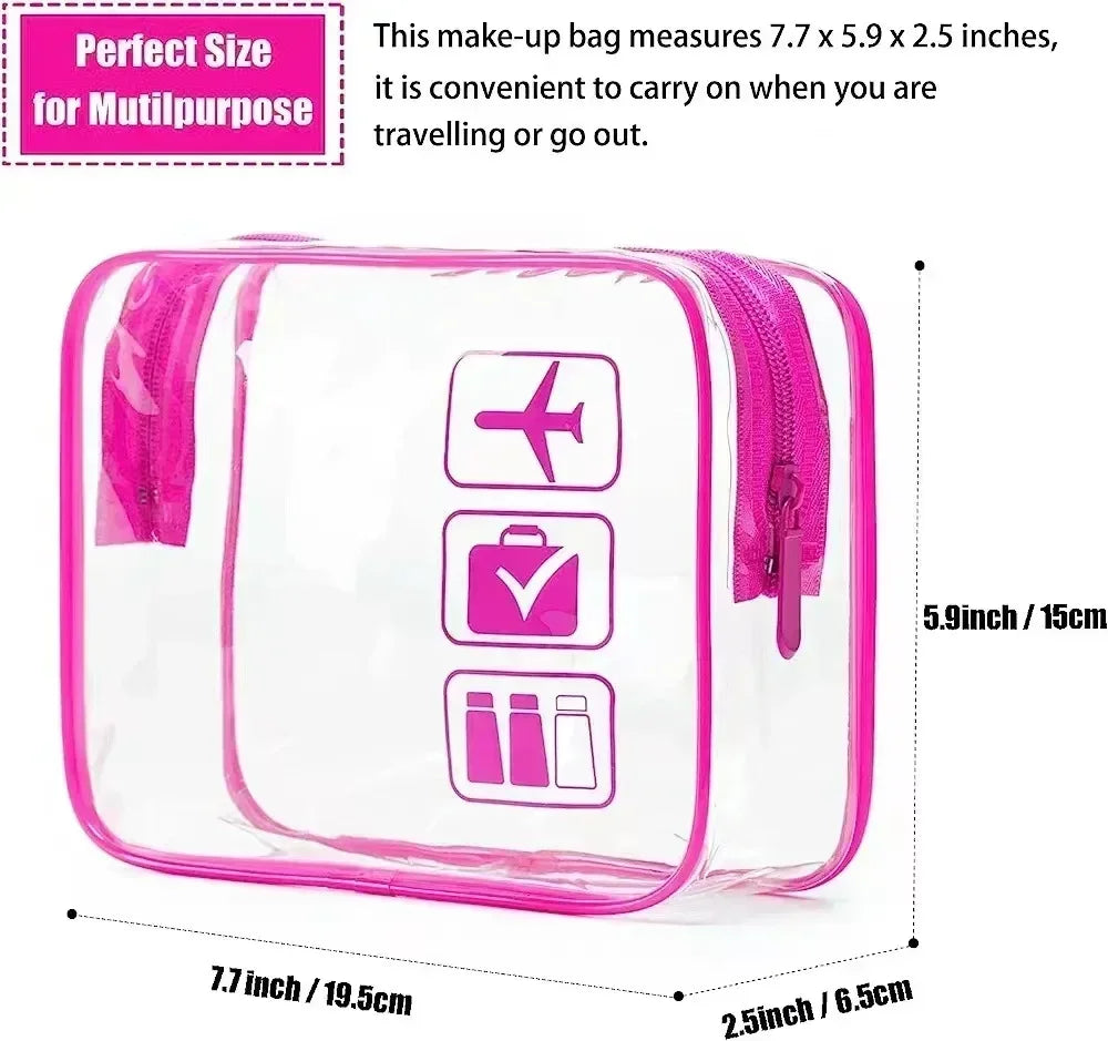 Trousse de Toilette Transparente en PVC – Pochette de Voyage