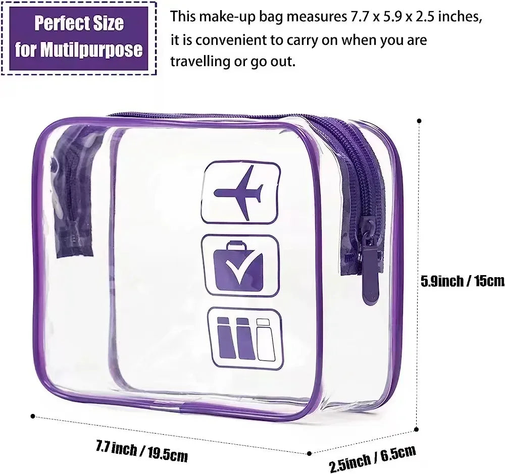 Trousse de Toilette Transparente en PVC – Pochette de Voyage