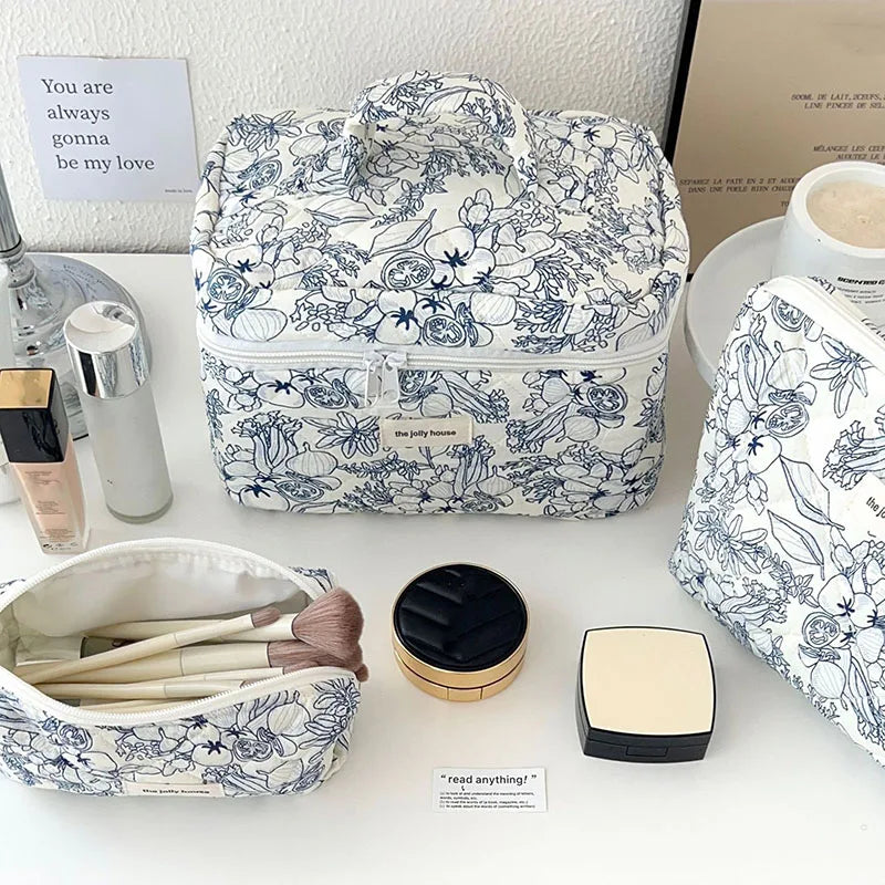 Trousse de Toilette Zip Femme – Ourson Dessin Animé, Grande Capacité, Matelassée