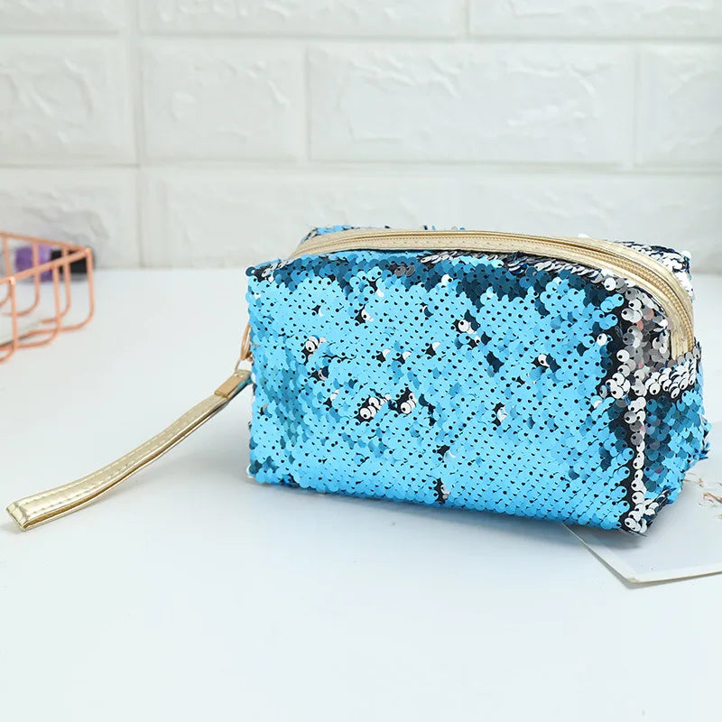 Trousse de Toilette Sequins Femme – Pochette Maquillage Personnalisée, Organisateur de Voyage