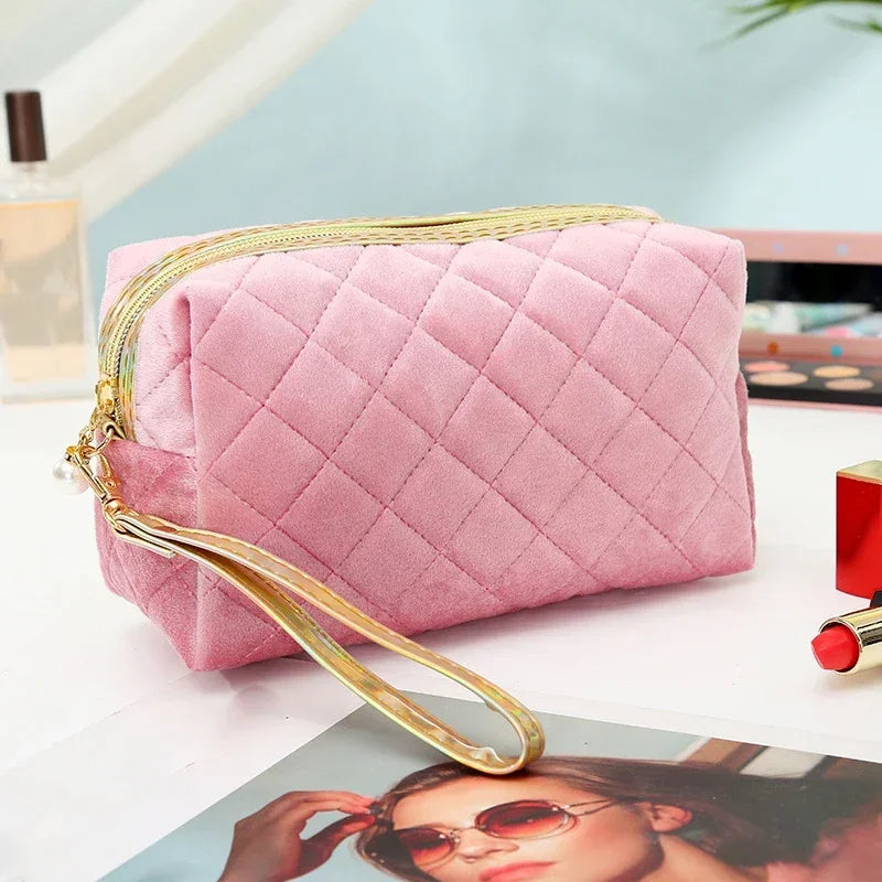 Trousse de Toilette Velours Femme – Pochette Maquillage Voyage