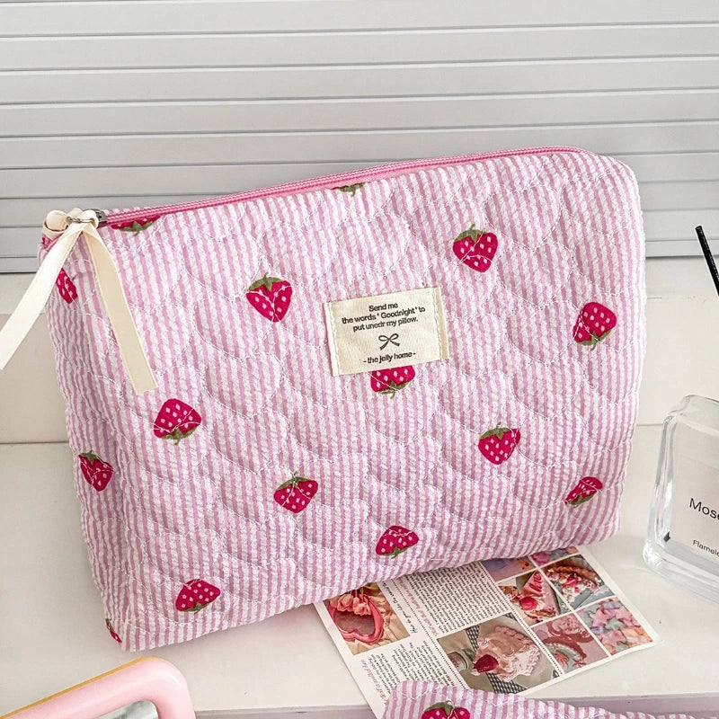 Trousse Toilette Rose Fraise - Organisateur Voyage Maquillage