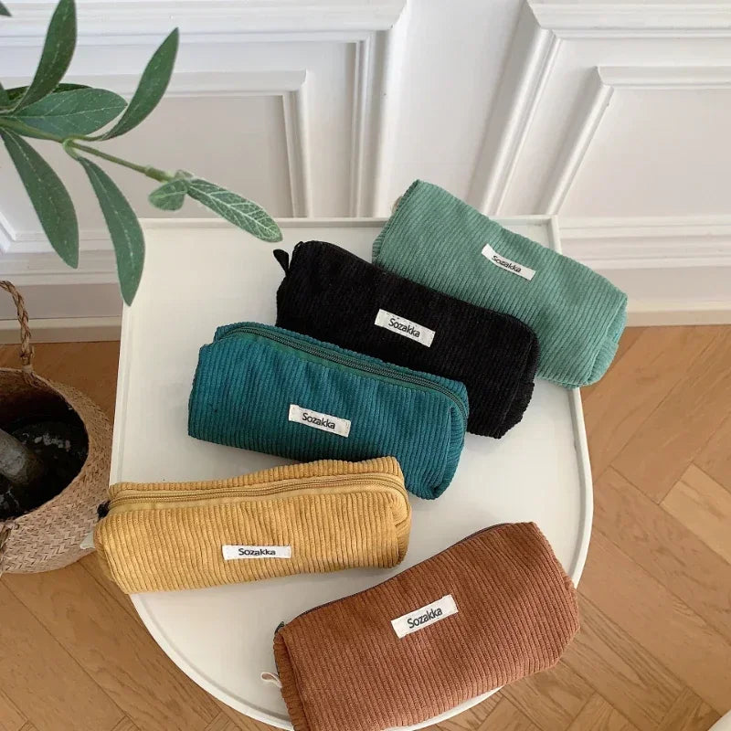 Trousse de Toilette Zip Voyage – Organisateur, Velours côtelé, Petite Pochette Maquillage