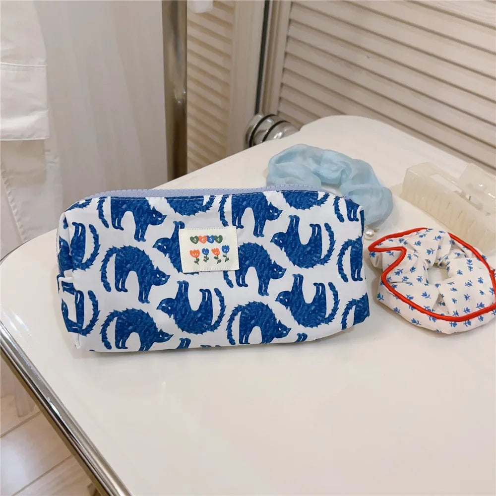 Trousse de Toilette Bleu Frais – Maquillage & Rangement