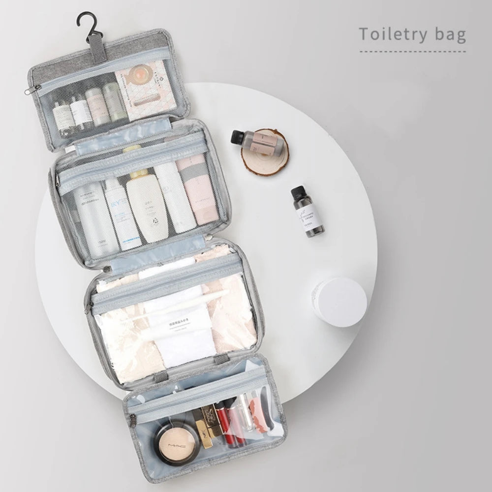 Trousse de Toilette Étanche - Grande Capacité avec Crochet – Voyage Maquillage
