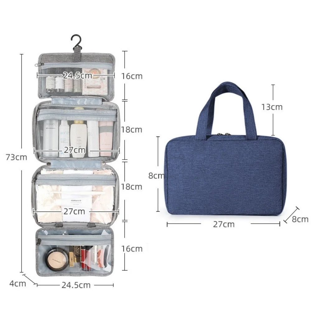 Trousse de Toilette Étanche - Grande Capacité avec Crochet – Voyage Maquillage