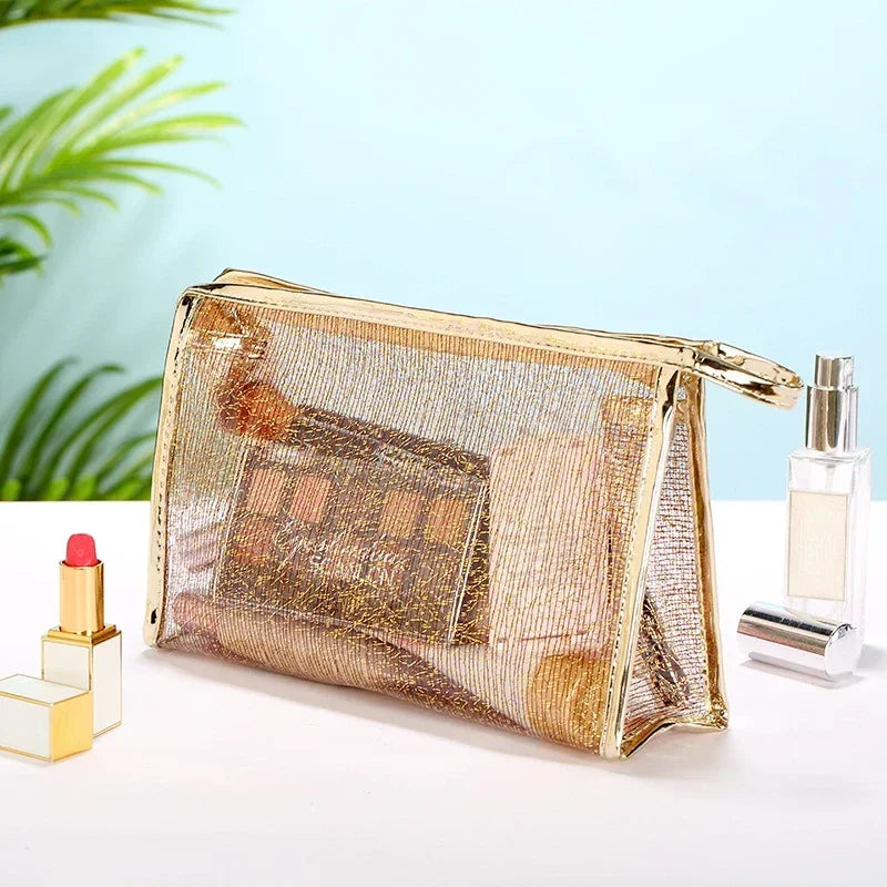 Trousse de toilette transparente pour femme – Pochette zip voyage