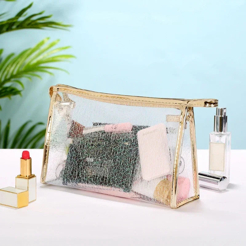 Trousse de toilette transparente pour femme – Pochette zip voyage