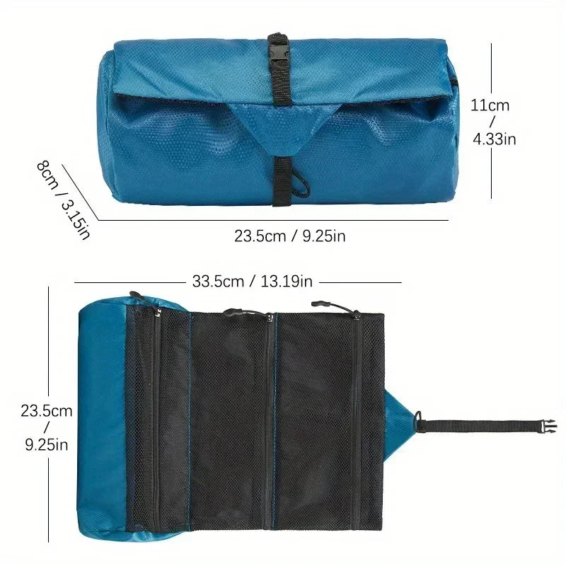 Trousse de toilette pliable étanche — Séparation humide/sèche, rangement maquillage