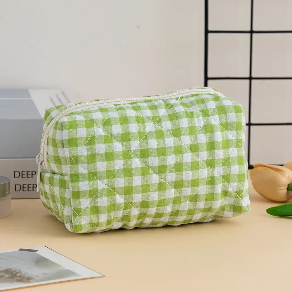 Trousse de Toilette Plaid Voyage – Pochette Maquillage Zippée