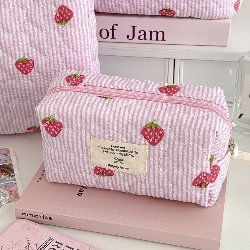 Trousse Toilette Rose Fraise - Organisateur Voyage Maquillage