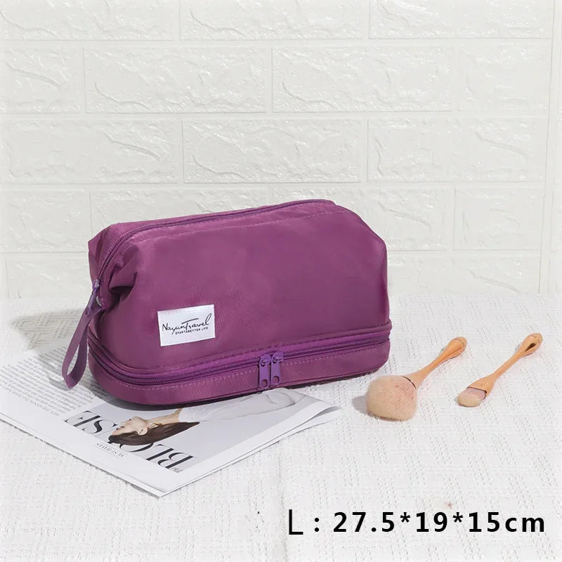 Trousse de toilette grande capacité – double compartiments et organisateur maquillage