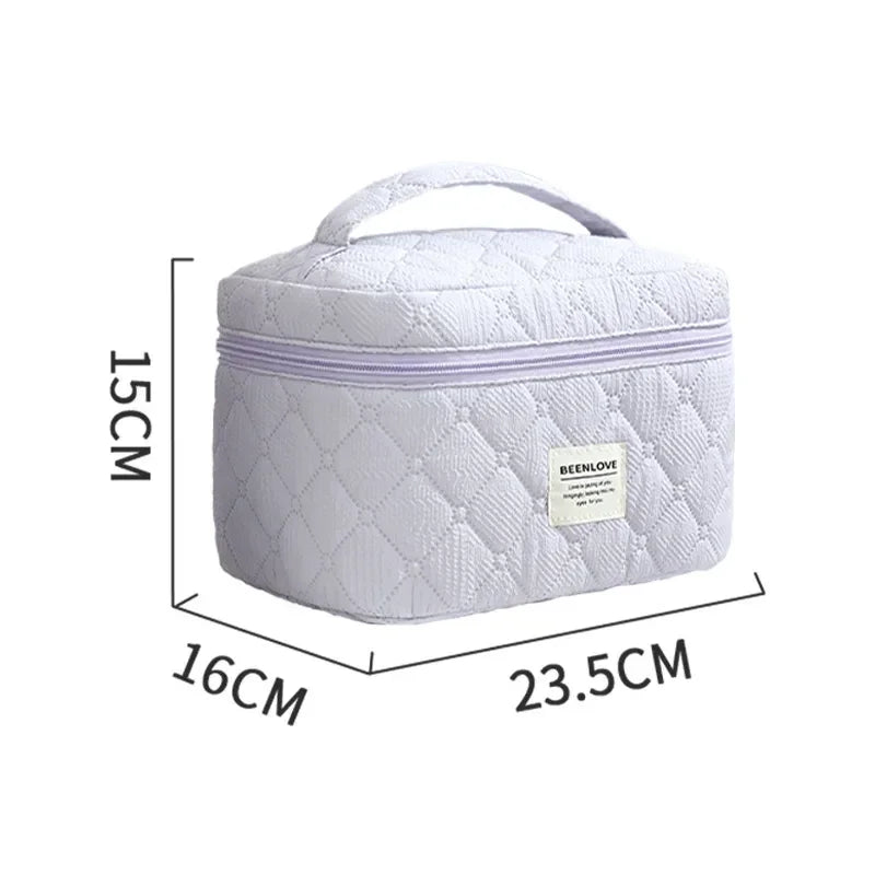 Trousse de Toilette Florale Matelassée en Coton