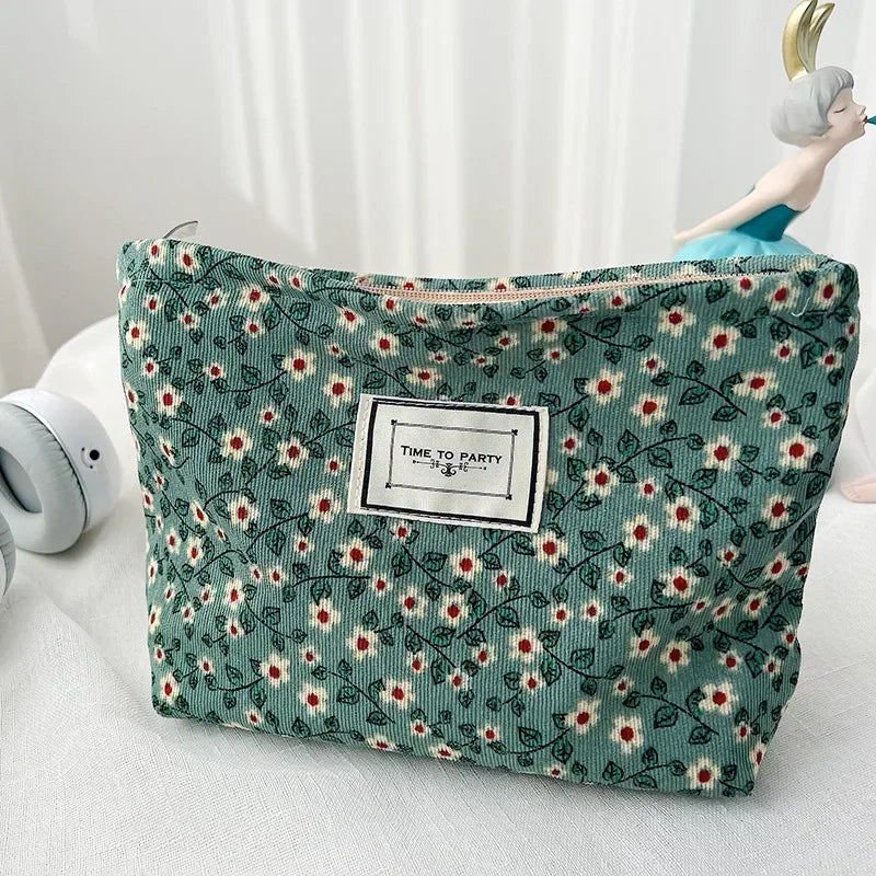 Trousse de Toilette Florale Portable – Grande Capacité