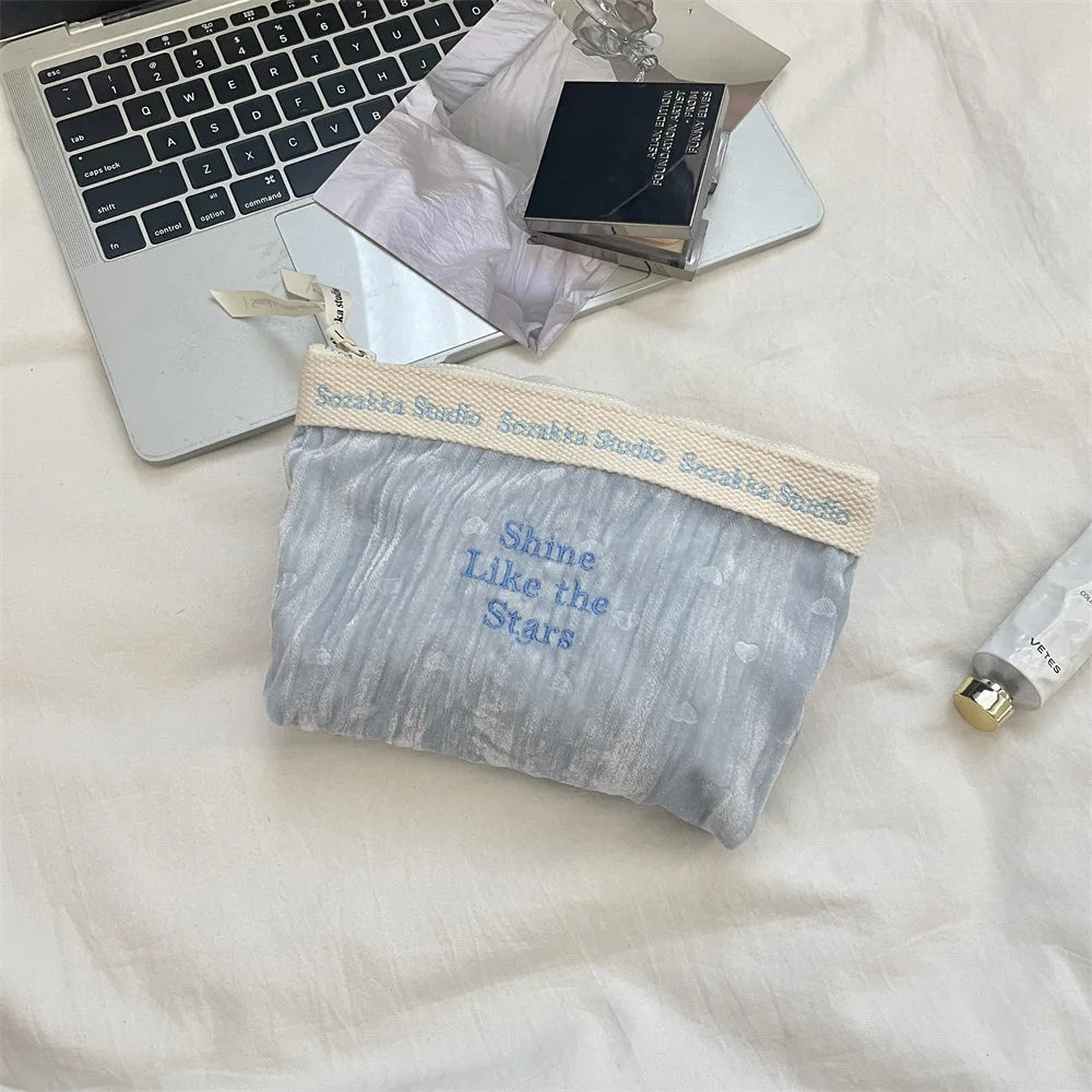Trousse de Toilette Velours Fin – Grand Organisateur Cosmétique, Voyage pour Femme