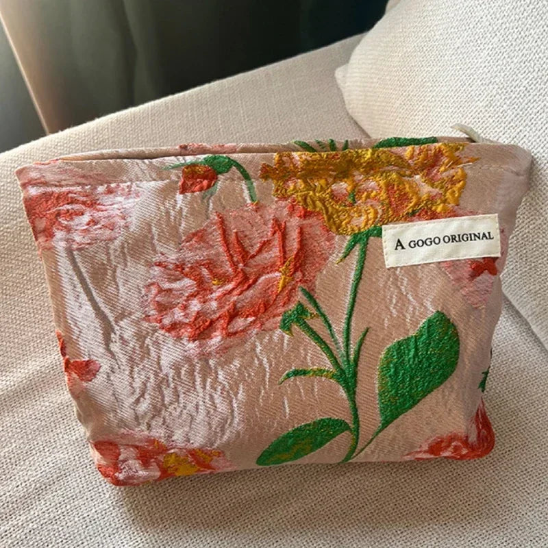 Trousse de Toilette Florale Portable – Grande Capacité