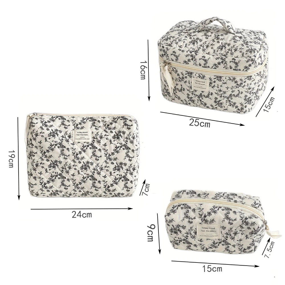 Trousse de Toilette Noire à Fleurs – Organisateur Voyage Zip