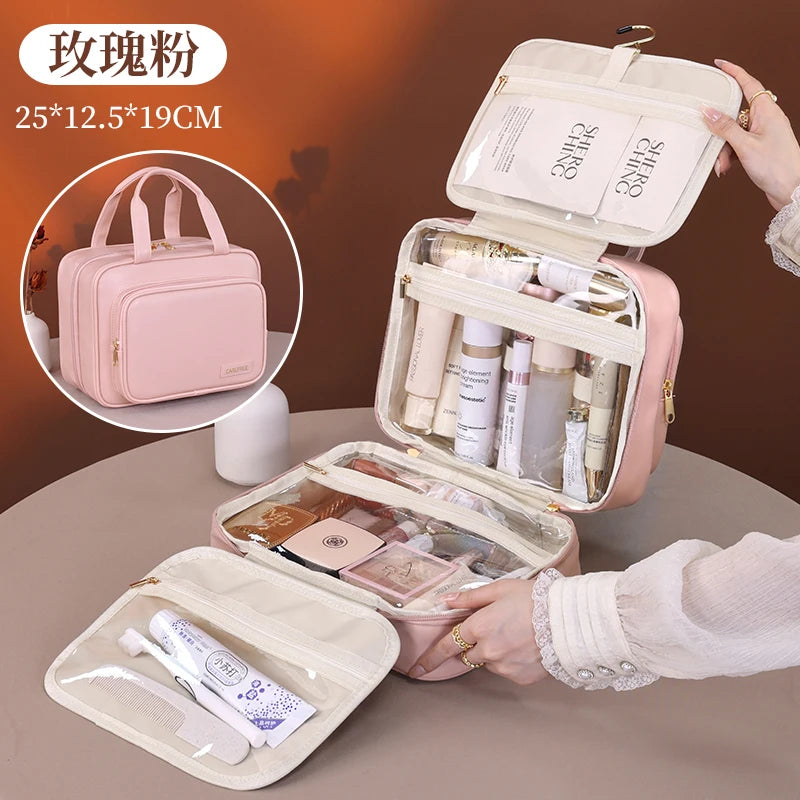Trousse de toilette PU cuir – Grande capacité