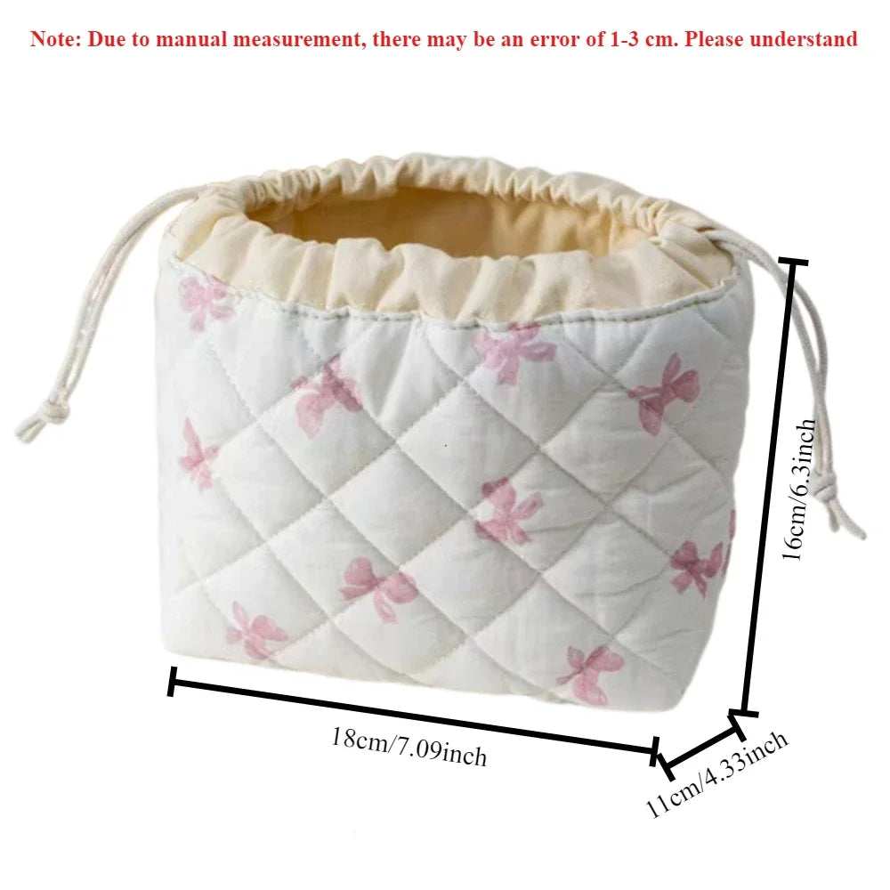 Trousse de toilette florale matelassée - voyage à cordon