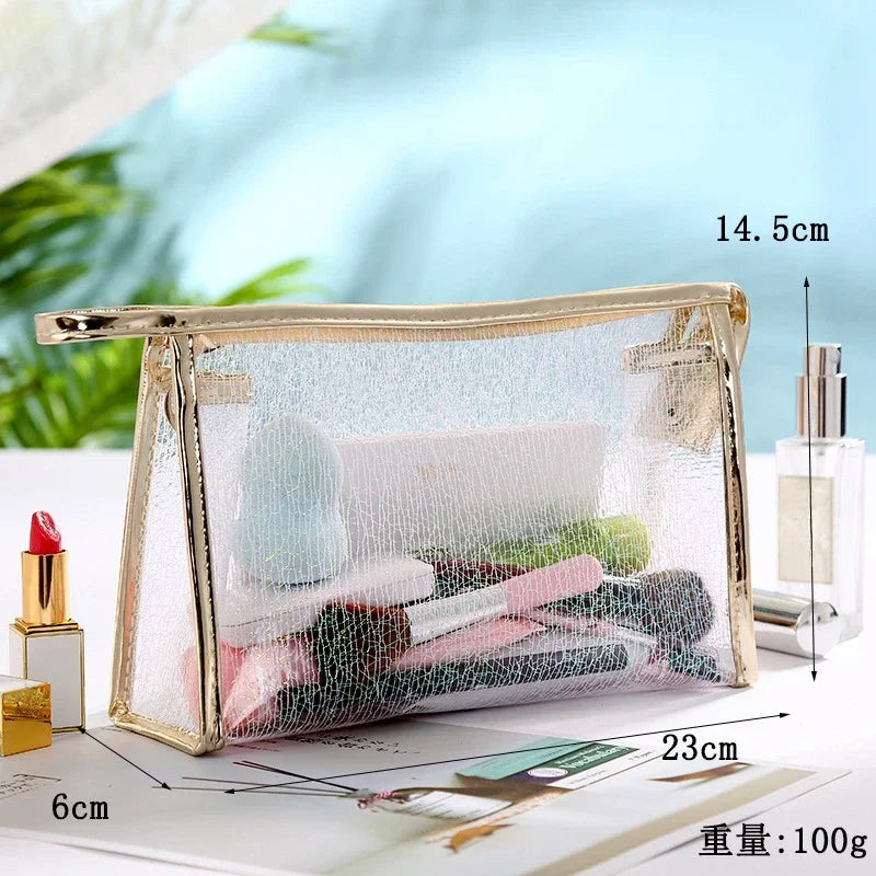 Trousse de Toilette Transparente pour Femme – Pochette Maquillage Zip Voyage