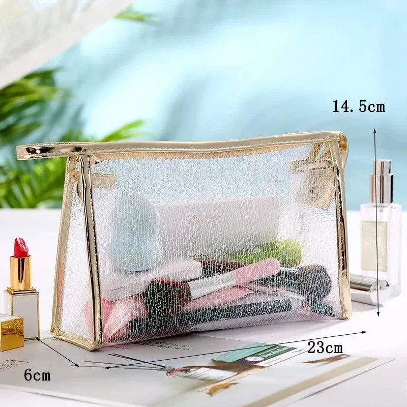 Trousse de Toilette Transparente pour Femme – Pochette Maquillage Zip Voyage